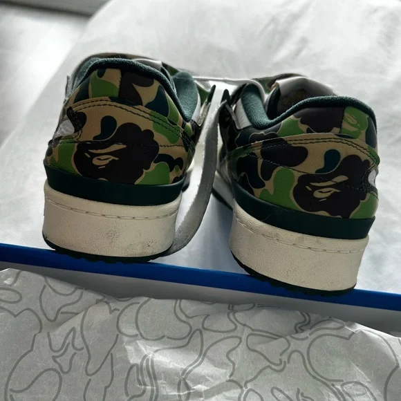 Adidas x BAPE Forum 84 Low “30th Anniversary Green Camo” Sneakers - Picture 8 of 9